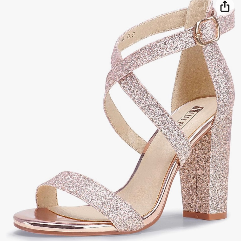 NWT Rose Gold Chunky Heel